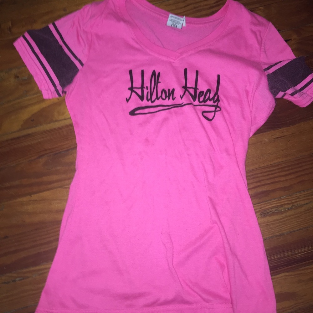 Hilton head hot pink t shirt